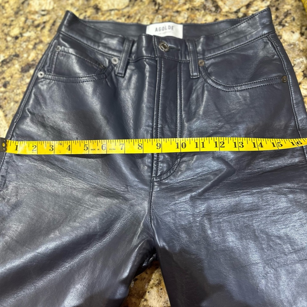 AGOLDE 90s Pinch Waist recycled leather gray pants 24 - Picture 12 of 12